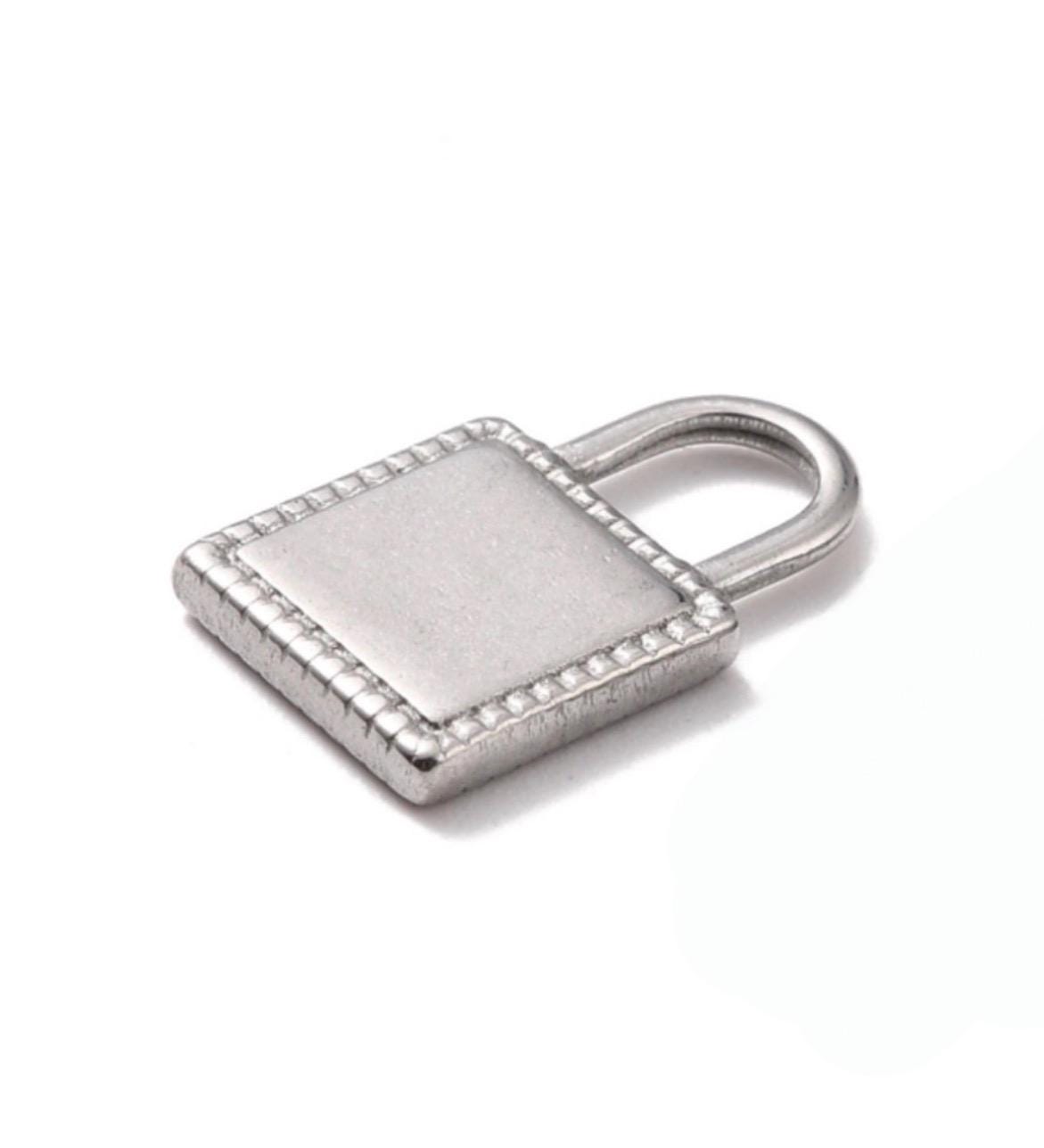 Small Padlock 304 Stainless Steel Charm, Non Tarnish,DIY Jewelry Making Supplies,Silver Components, Small Findings, Pendants, Locket, SS101