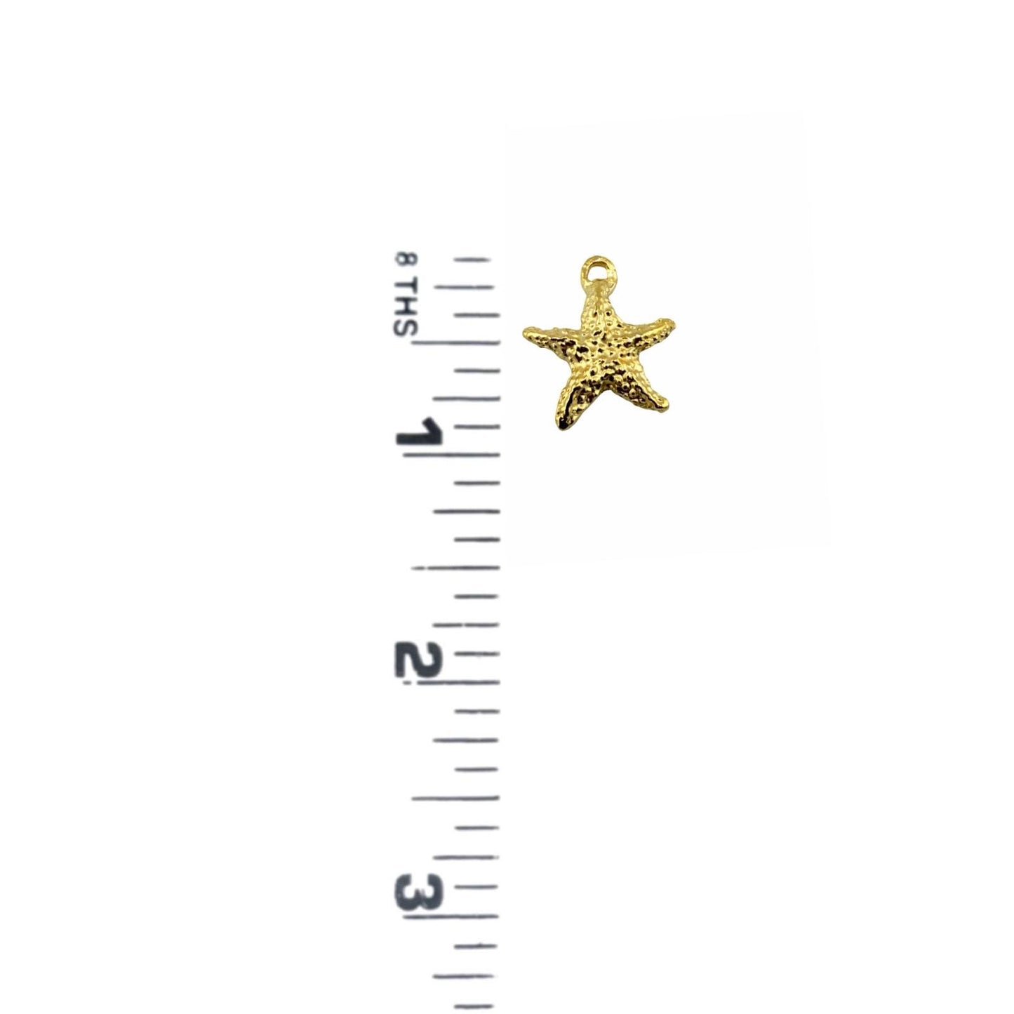 Small Starfish Charm, Satin Gold Plated - ST701