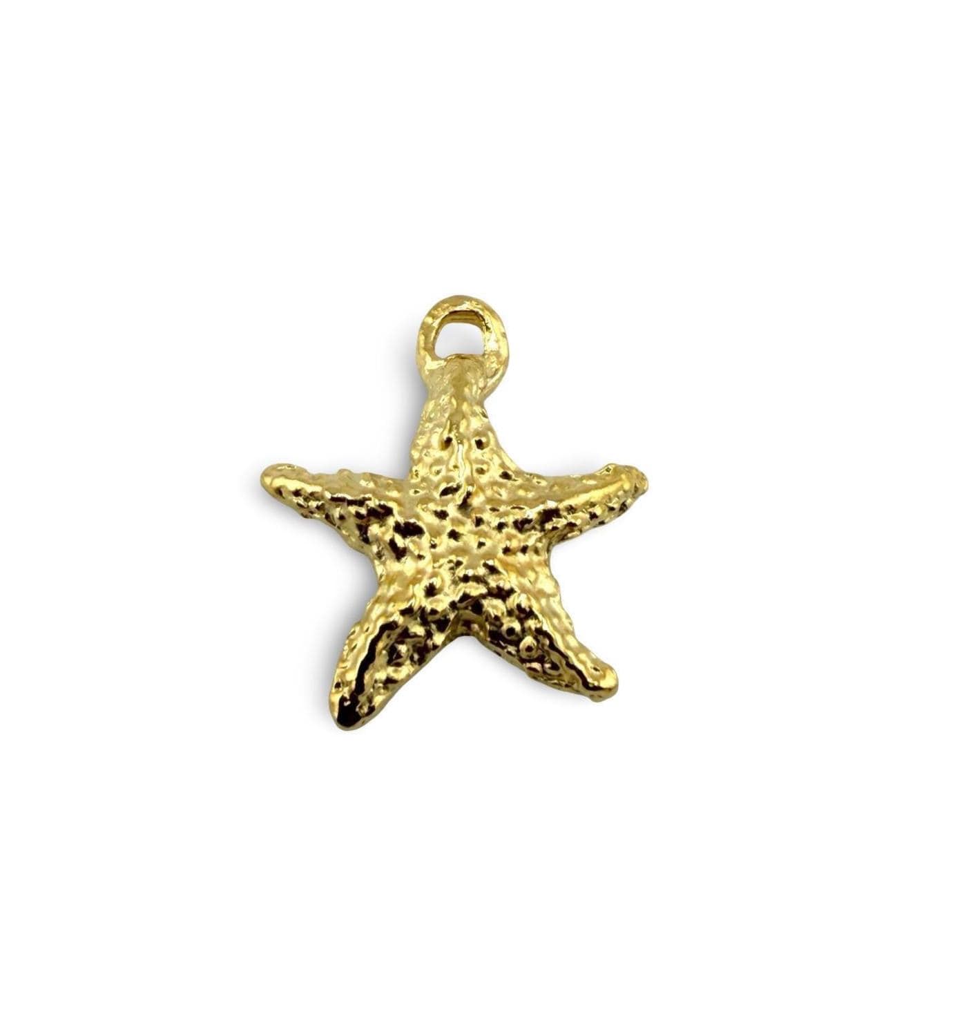 Small Starfish Charm, Satin Gold Plated - ST701