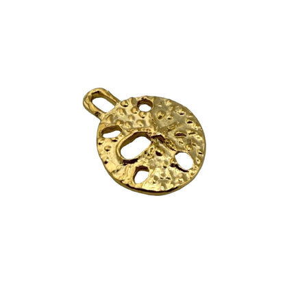 Sand Dollar Charm, Satin Gold Plated - ST698