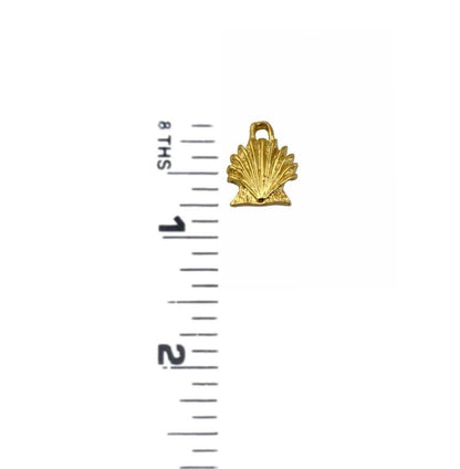 Small Seashell Charms, Satin Gold Plated - ST704