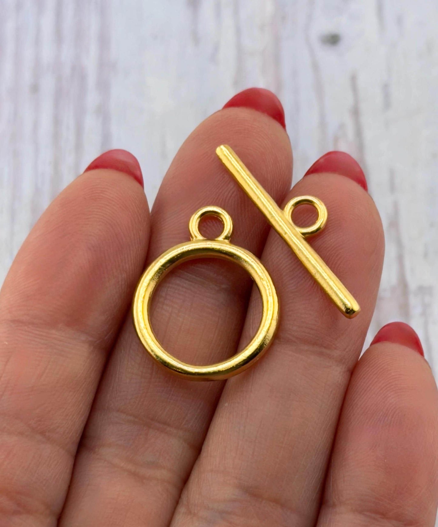 Satin 18k Gold Plated Classic Toggle Clasp - ST708