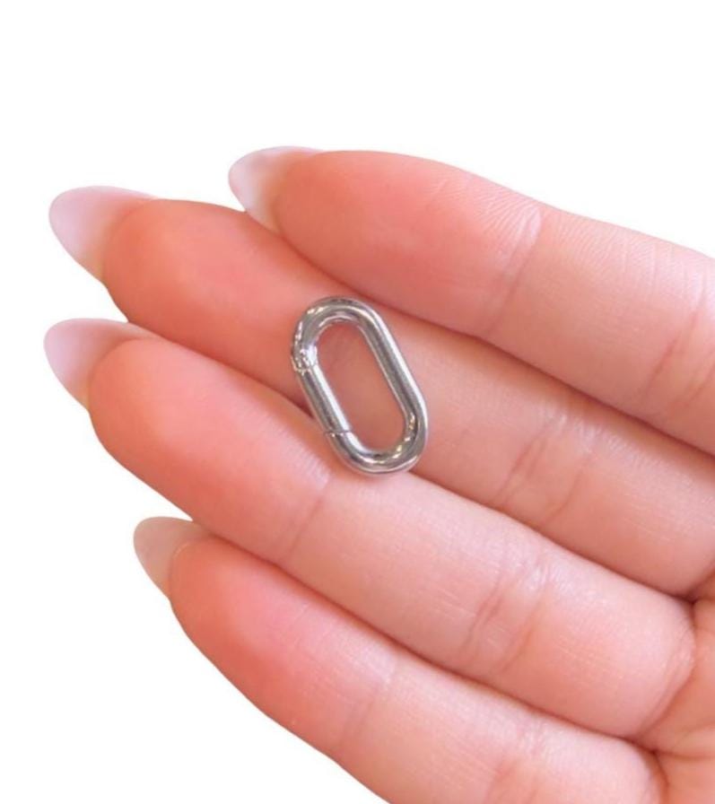 Small Oval Multi-use 316 Stainless Steel Spring Gate Ring Clasp - SS090