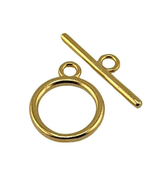 Satin 18k Gold Plated Classic Toggle Clasp - ST708