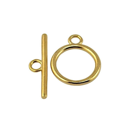 Satin 18k Gold Plated Classic Toggle Clasp - ST708