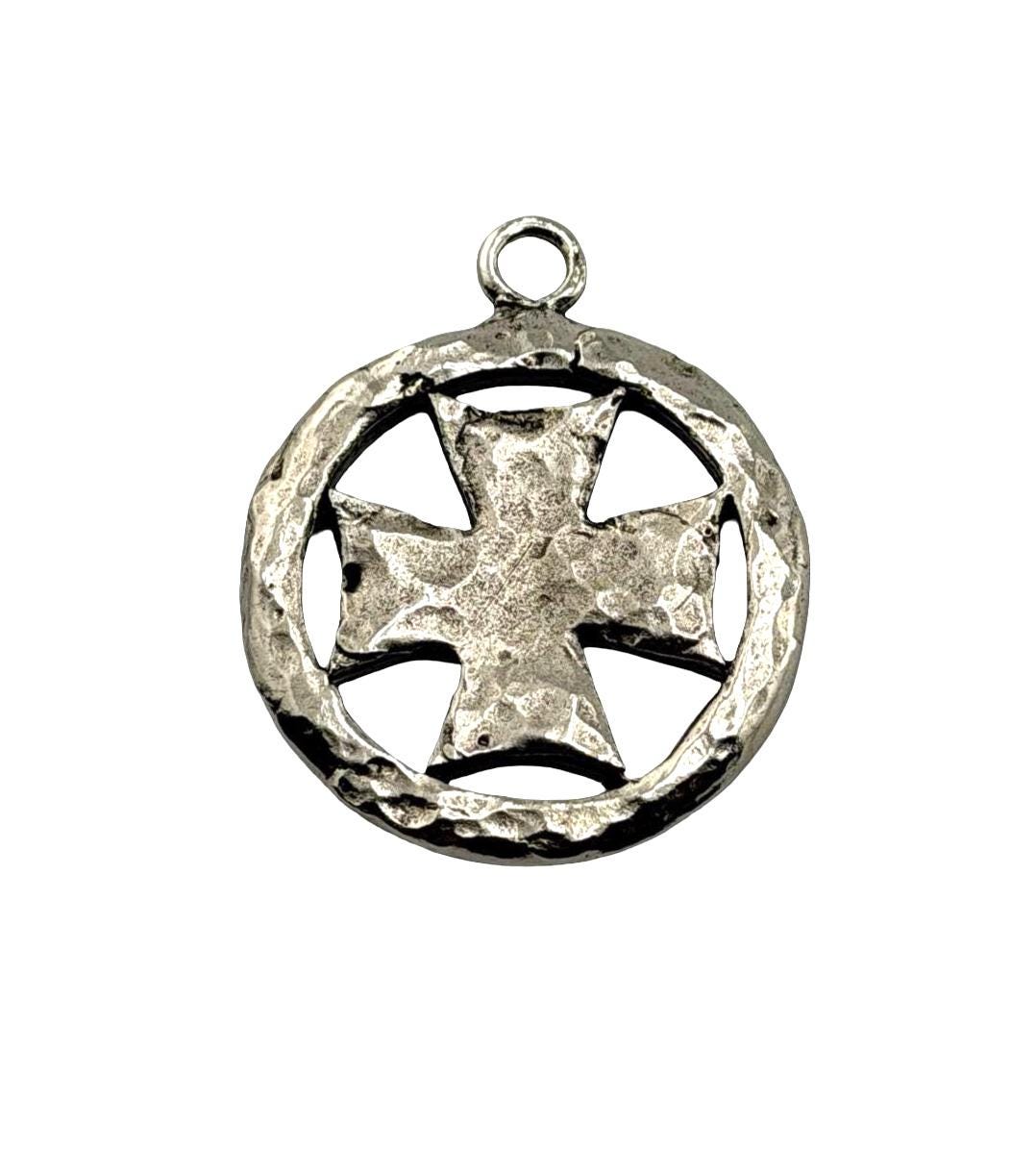Large Cross Boho Charm, Antiqued Pewter - PT745