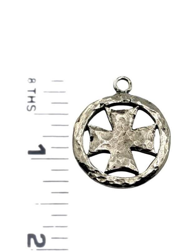 Large Cross Boho Charm, Antiqued Pewter - PT745