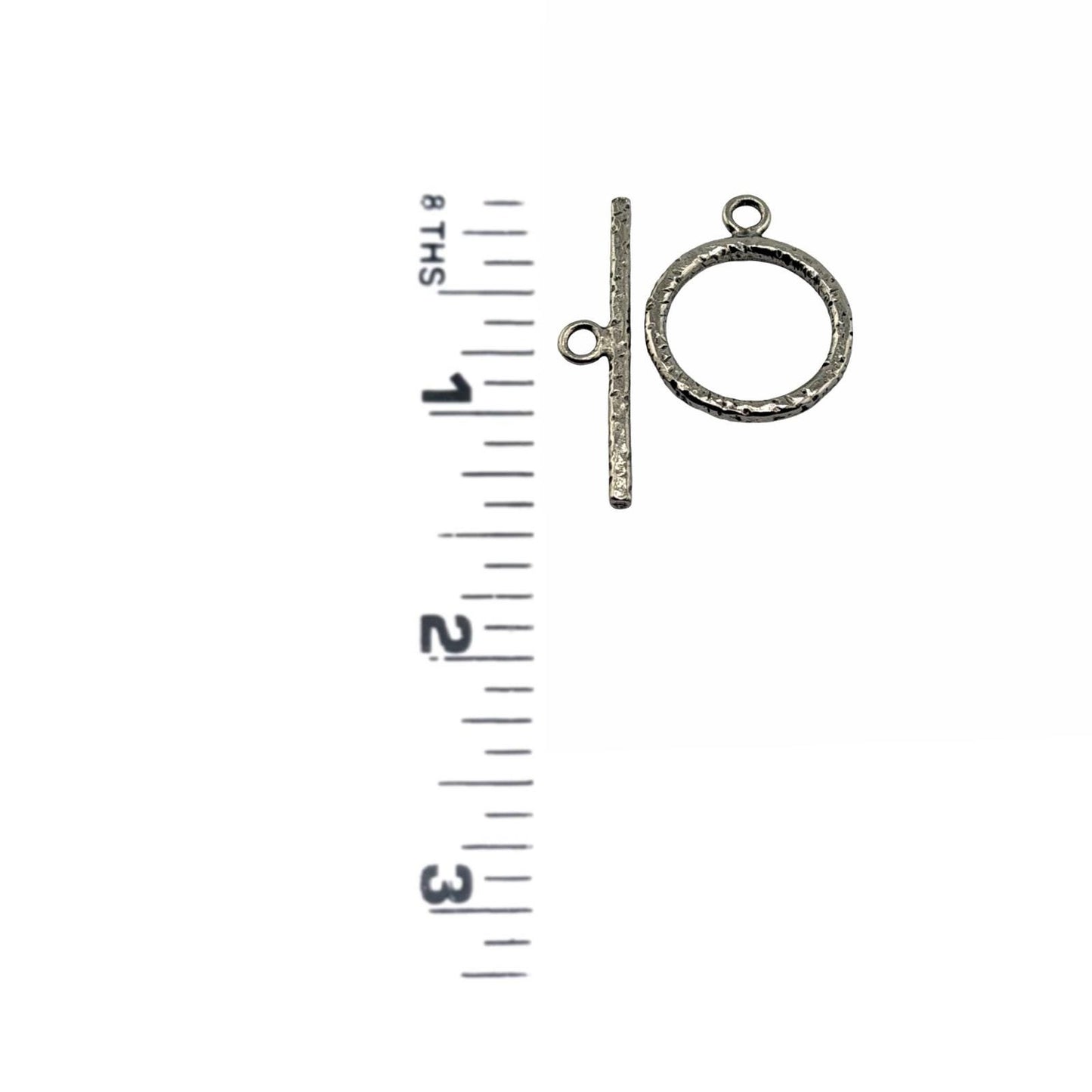Large Textured Toggle Clasp, Antiqued Pewter - PT712