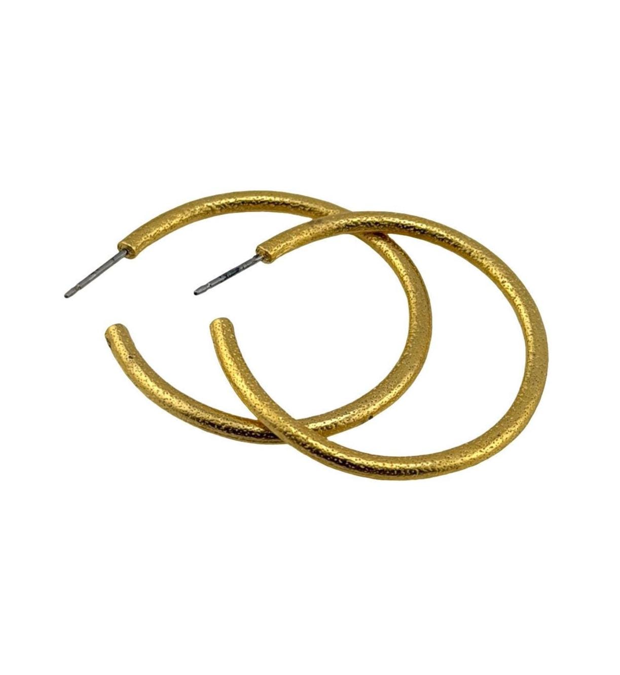 Half Hoop Earrings, Satin 18k Gold Plated - ST714