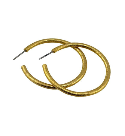 Half Hoop Earrings, Satin 18k Gold Plated - ST714