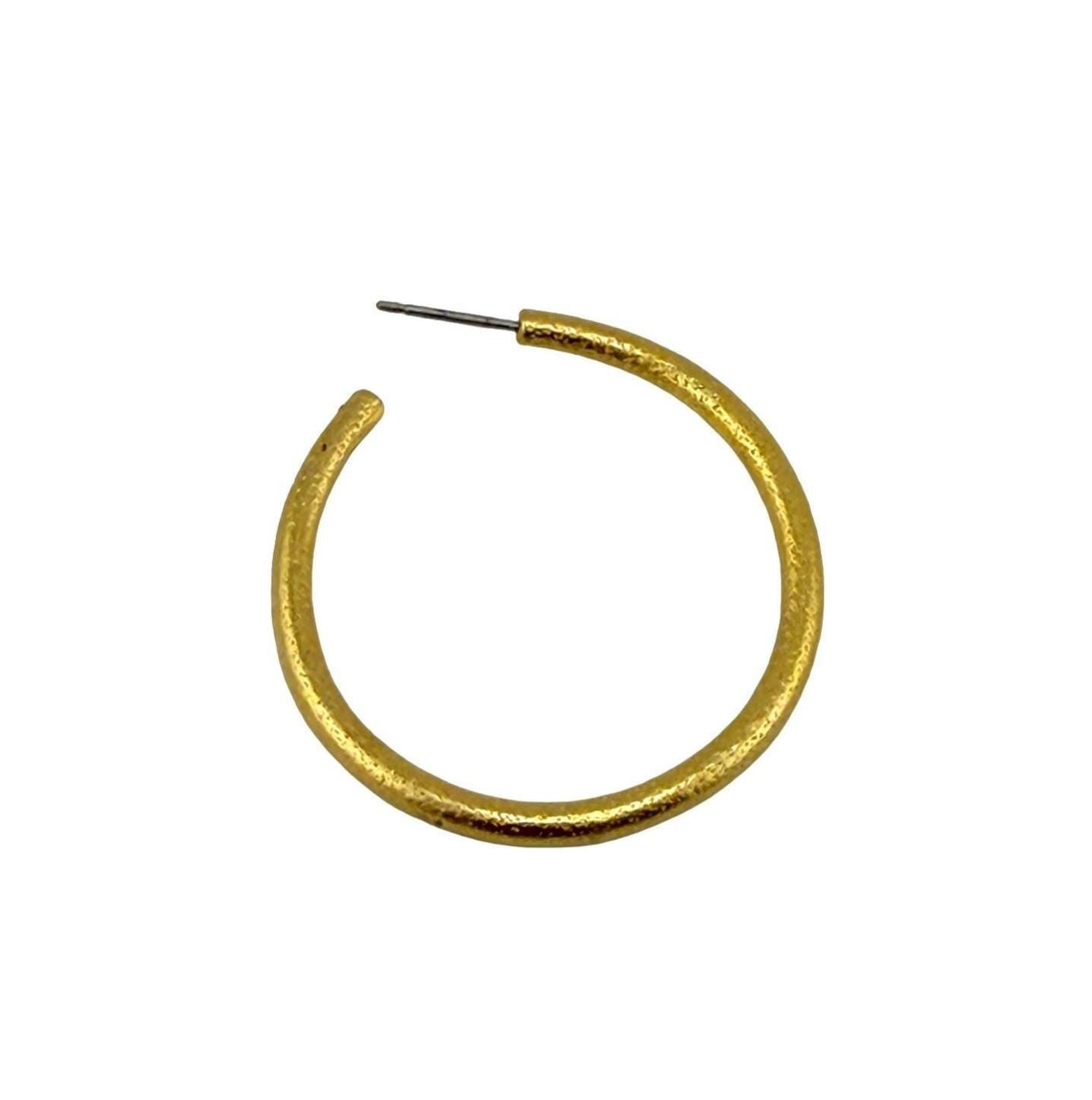 Half Hoop Earrings, Satin 18k Gold Plated - ST714