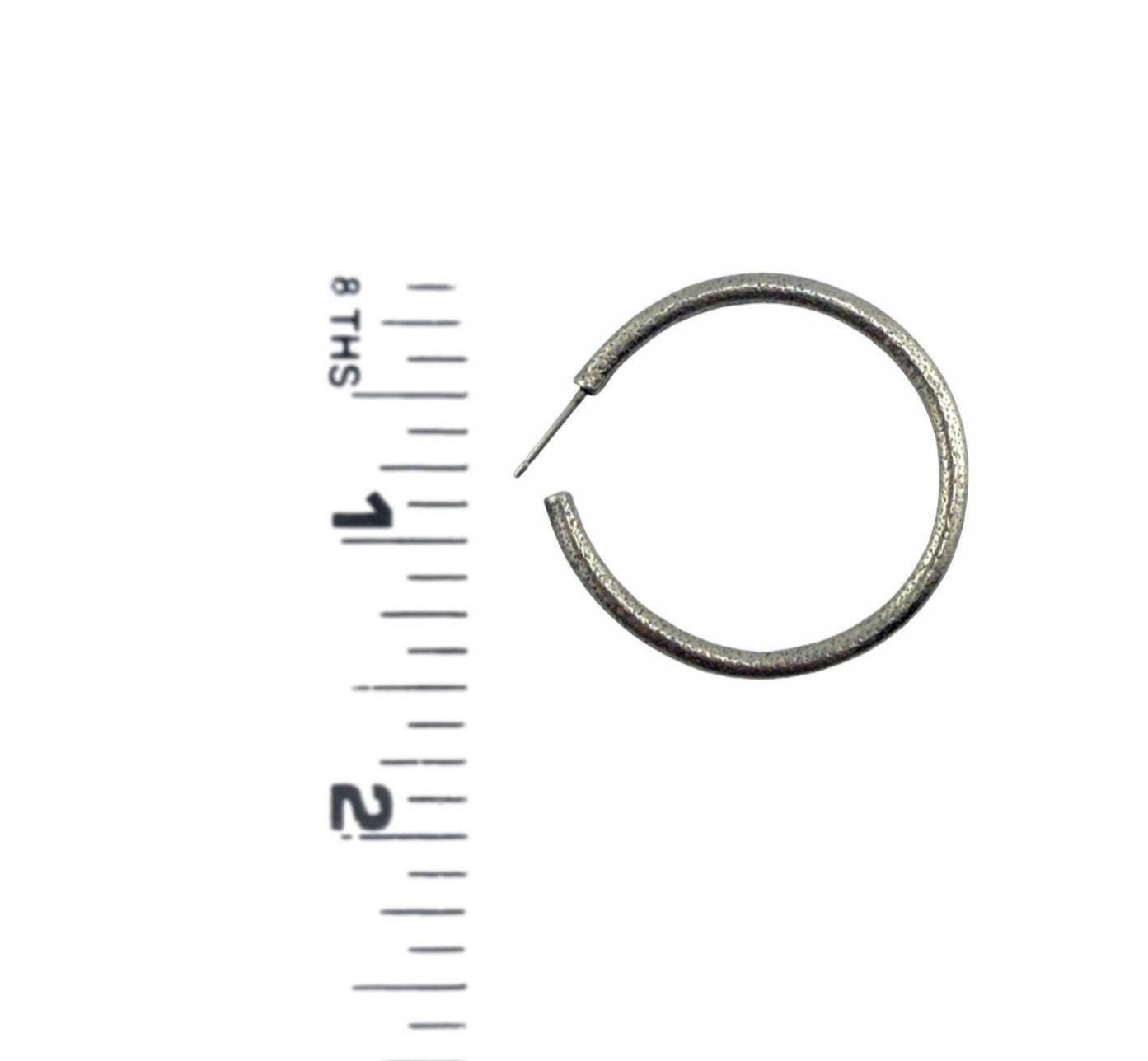 Half Hoop Earrings, Antiqued Pewter - PT715