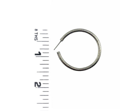 Half Hoop Earrings, Antiqued Pewter - PT715