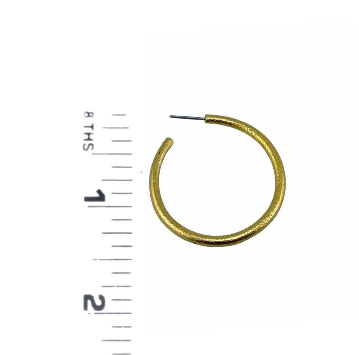 Half Hoop Earrings, Antiqued 18k Gold Plated - AG713
