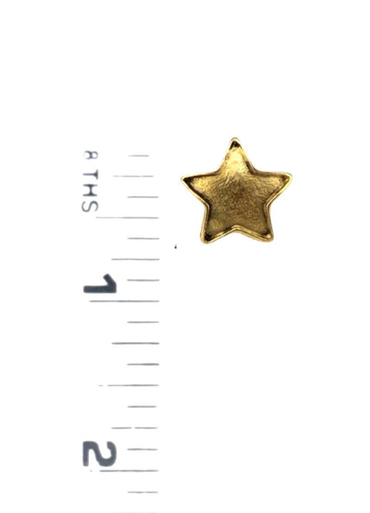 Star Post Earrings, Antiqued Gold Plated - AG725