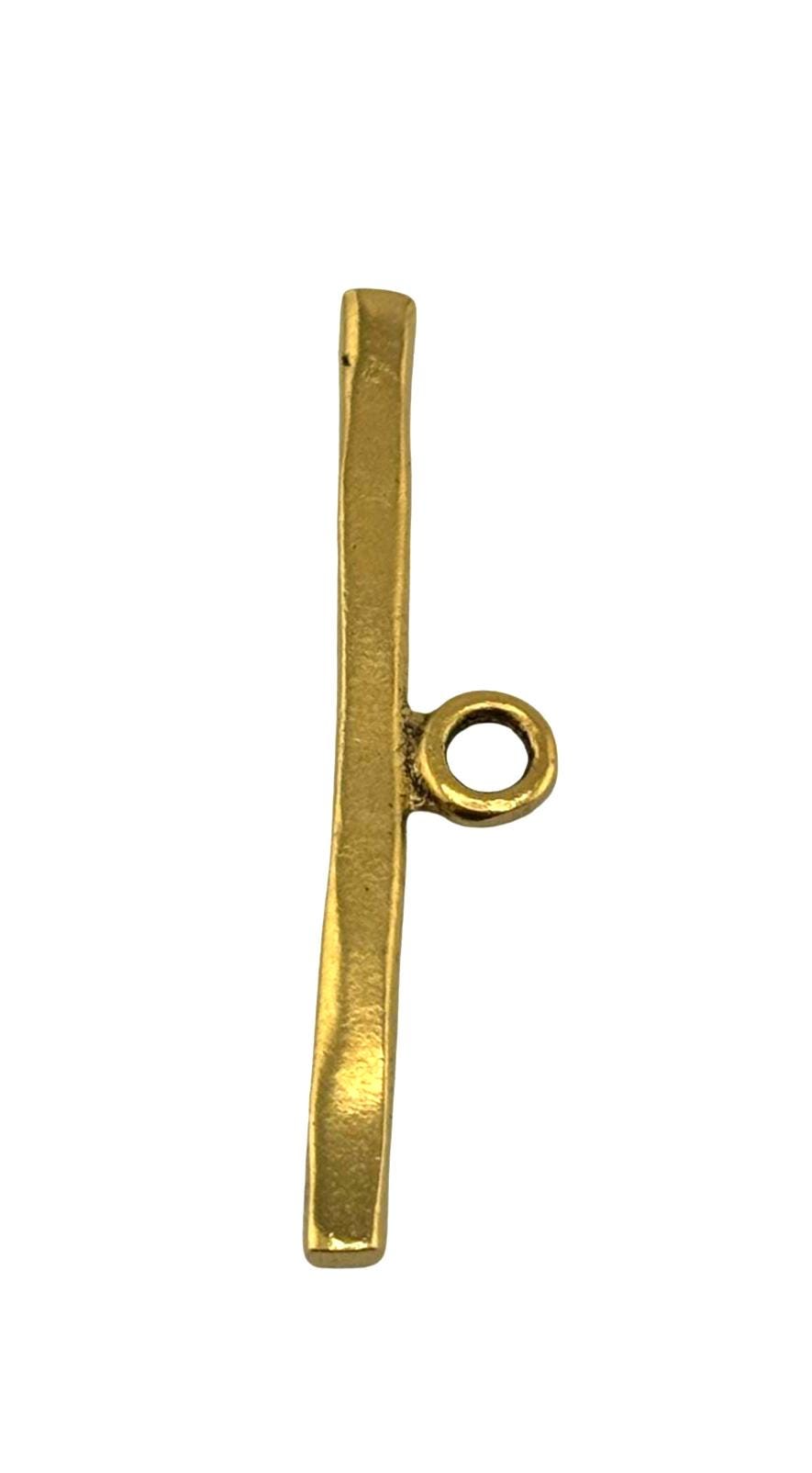 Large Single Toggle Bar, Antiqued Gold Plated - AG731