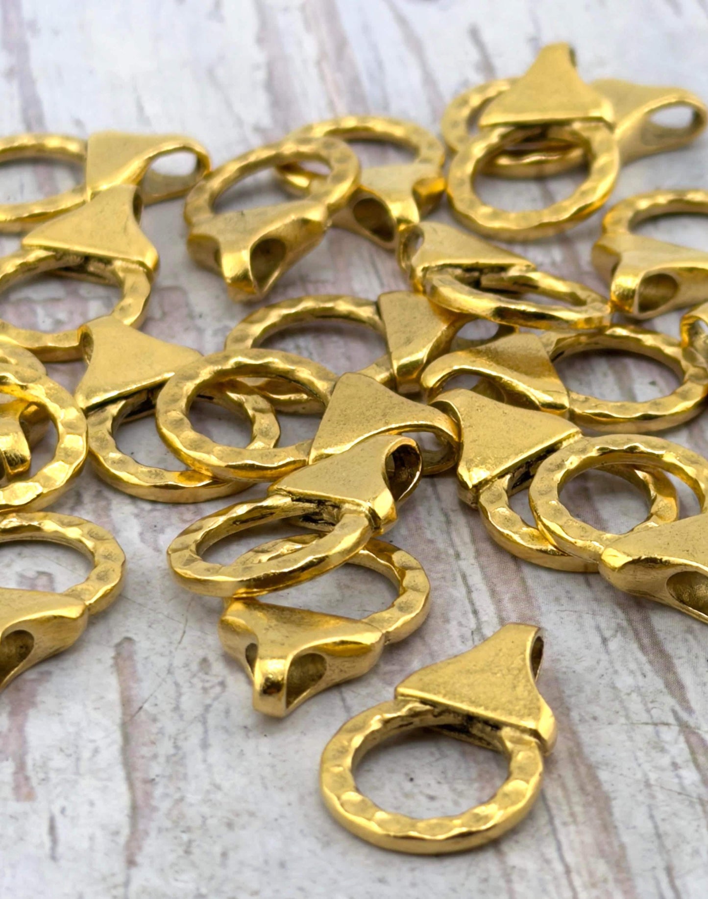 Hammered Chain End Connector & Bar, Antiqued Gold Plated - AG063/A