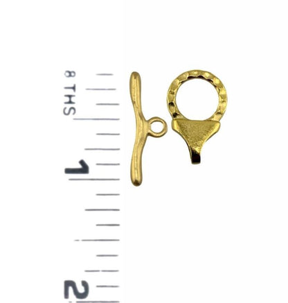 Hammered Chain End Connector & Bar, Satin Gold Plated - ST243/A