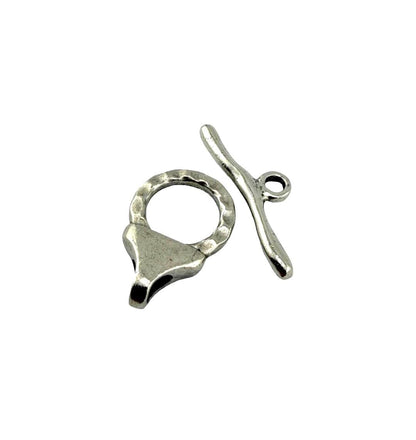 Hammered Chain End Connector & Bar, Antiqued Pewter - PT423/A