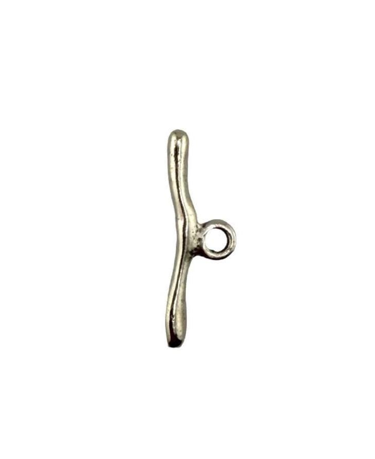 Hammered Chain End Connector & Bar, Antiqued Pewter - PT423/A