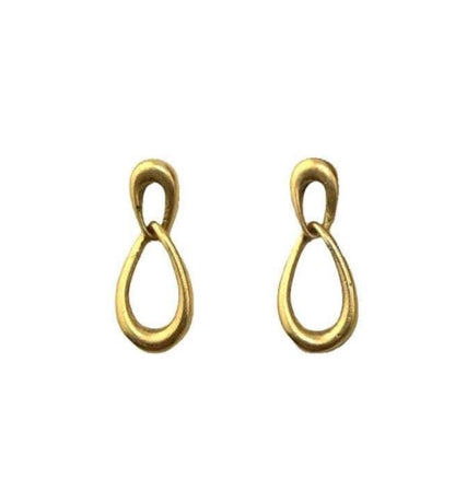 Modern Teardrop Earrings, Antiqued Gold Plated - AG722