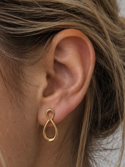 Modern Teardrop Earrings, Antiqued Gold Plated - AG722