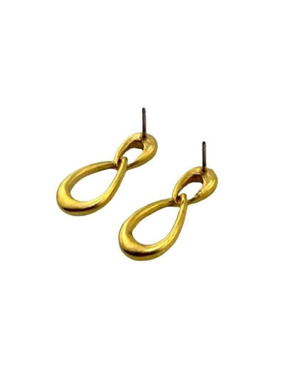 Modern Teardrop Earrings, Satin Gold Plated - ST723