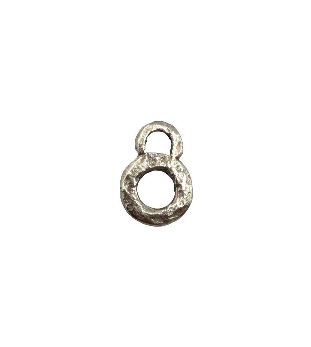 Tiny Double Loop Connectors (2 count), Antiqued Pewter - PT451