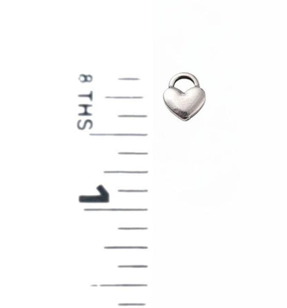 Tiny Heart Charm, 304 Solid Stainless Steel - SS097