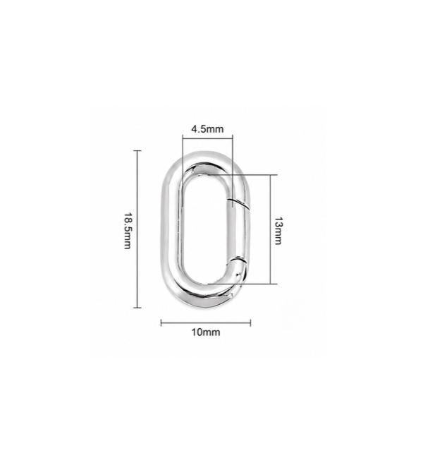 Small Oval Multi-use 316 Stainless Steel Spring Gate Ring Clasp - SS090