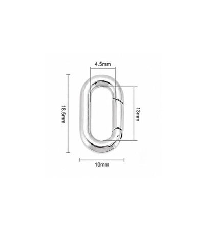 Small Oval Multi-use 316 Stainless Steel Spring Gate Ring Clasp - SS090