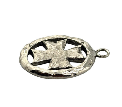 Large Cross Boho Charm, Antiqued Pewter - PT745