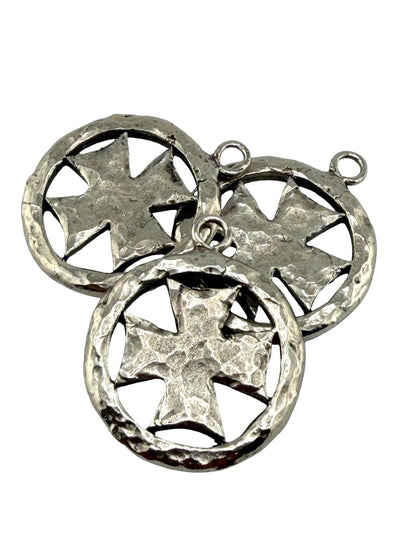 Large Cross Boho Charm, Antiqued Pewter - PT745