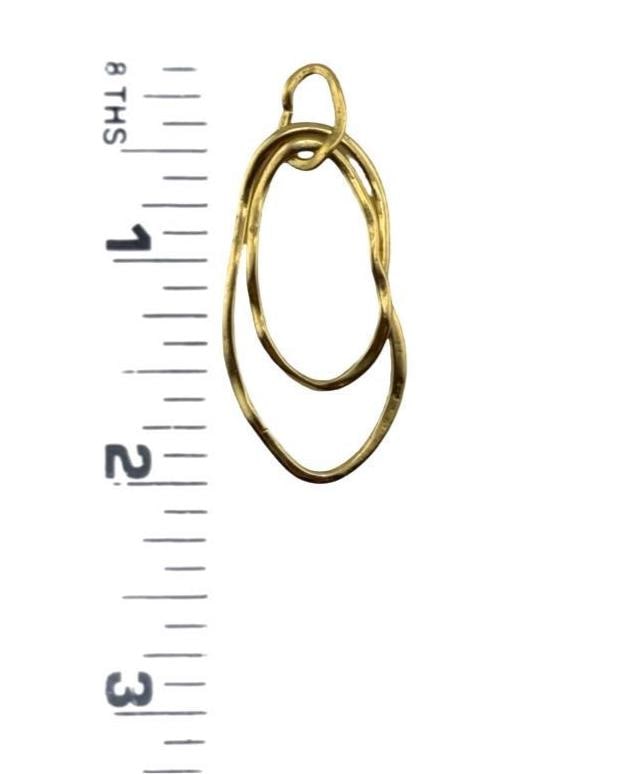 Double Irregular Loop Pendant, Antiqued Gold Plated - AG749