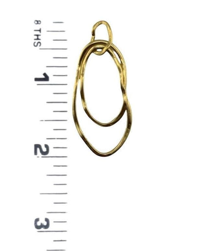Double Irregular Loop Pendant, Antiqued Gold Plated - AG749