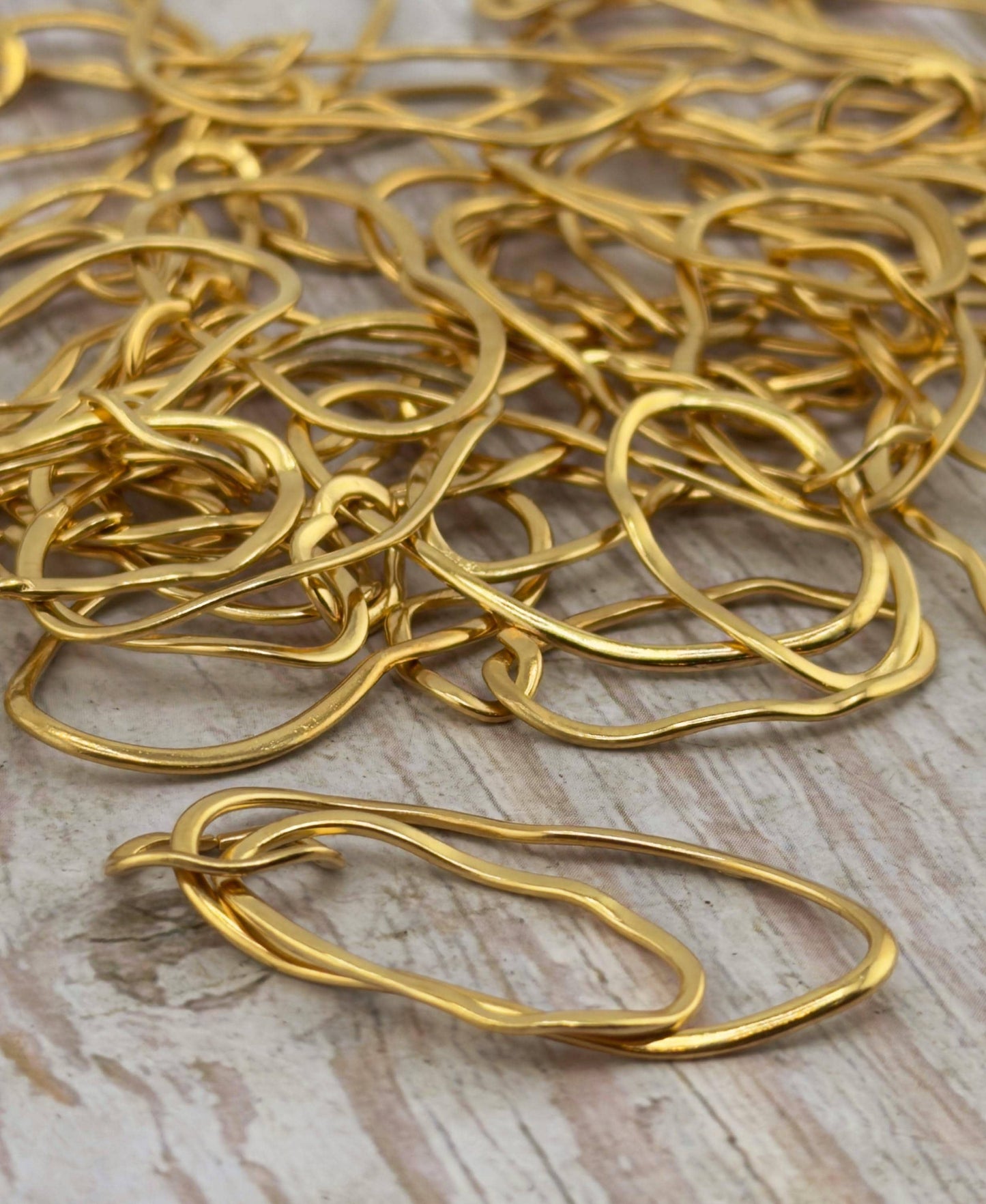 Double Irregular Loop Pendant, Antiqued Gold Plated - AG749