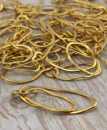 Double Irregular Loop Pendant, Antiqued Gold Plated - AG749