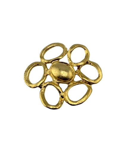 Large Flower Pendant, Satin 18k Gold Plated - ST331