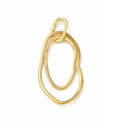 Double Irregular Loop Pendant, Satin 18k Gold Plated - ST750