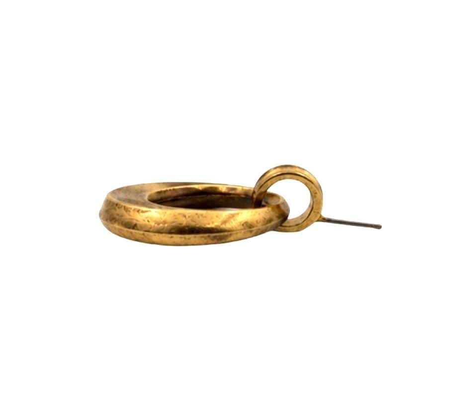 Open Circle Stud Earrings, Antiqued 18K Gold Plated - AG716