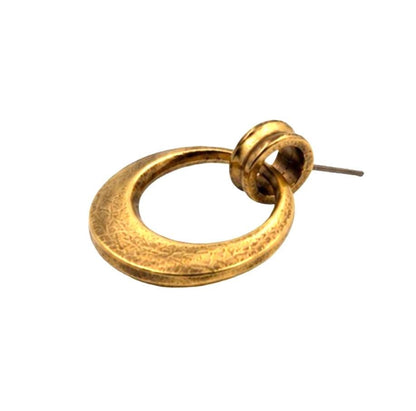 Open Circle Stud Earrings, Antiqued 18K Gold Plated - AG716