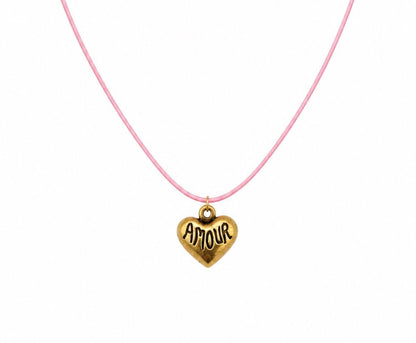 Amour Tiny Heart Charm, Antiqued 18k Gold Plated - AG696