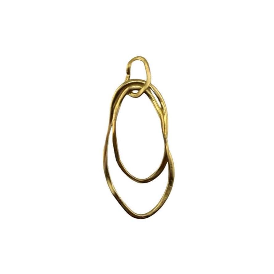 Double Irregular Loop Pendant, Antiqued Gold Plated - AG749