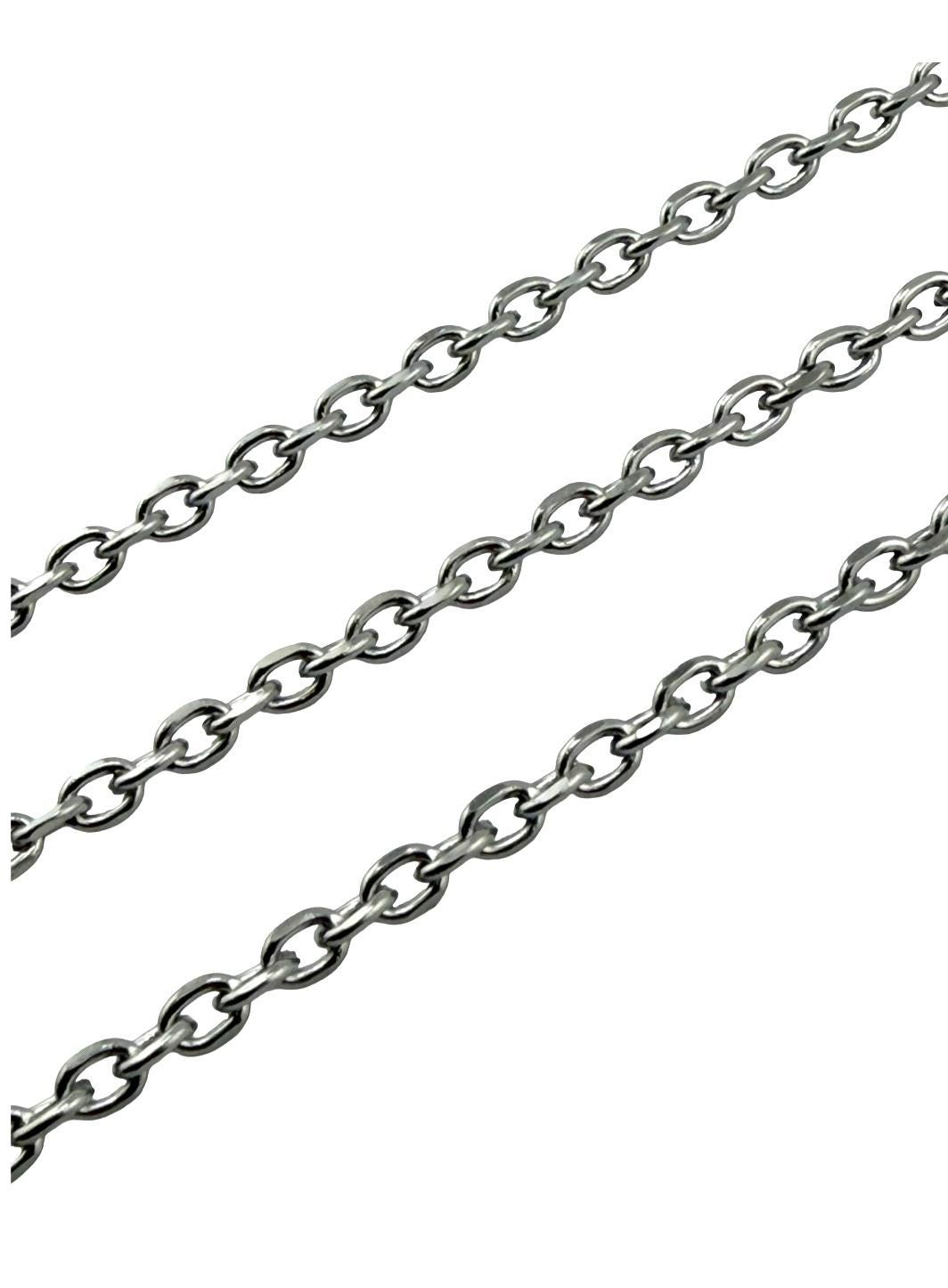 3 FT - Dainty Textured Chain, Stainless Steel