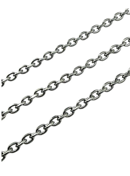 3 FT - Dainty Textured Chain, Stainless Steel