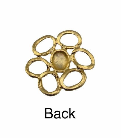 Large Flower Pendant, Satin 18k Gold Plated - ST331