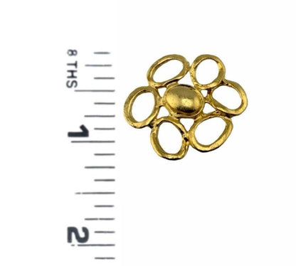 Large Flower Pendant, Satin 18k Gold Plated - ST331