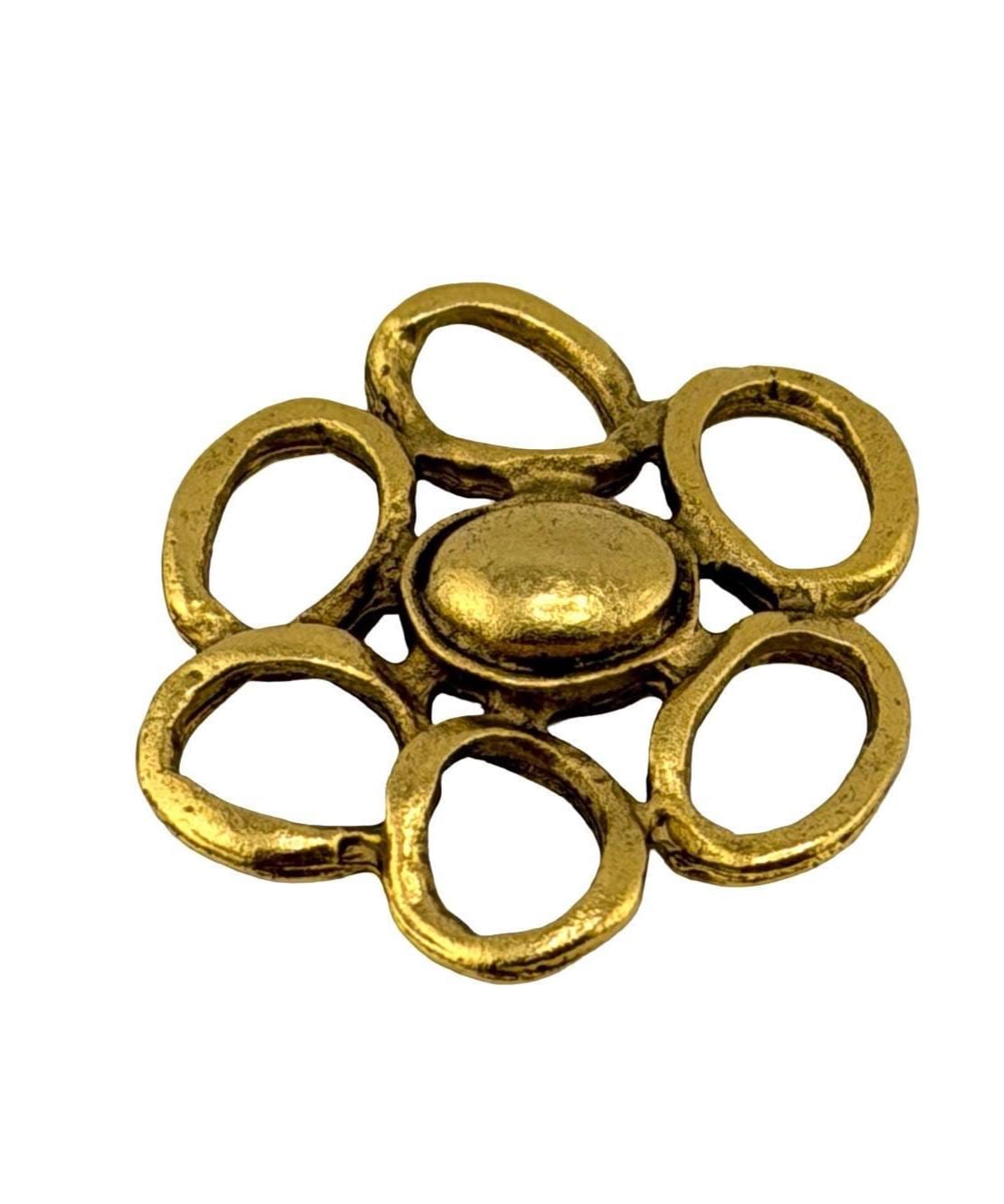 Large Flower Pendant, Antiqued Gold Plated - AG151