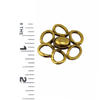 Large Flower Pendant, Antiqued Gold Plated - AG151