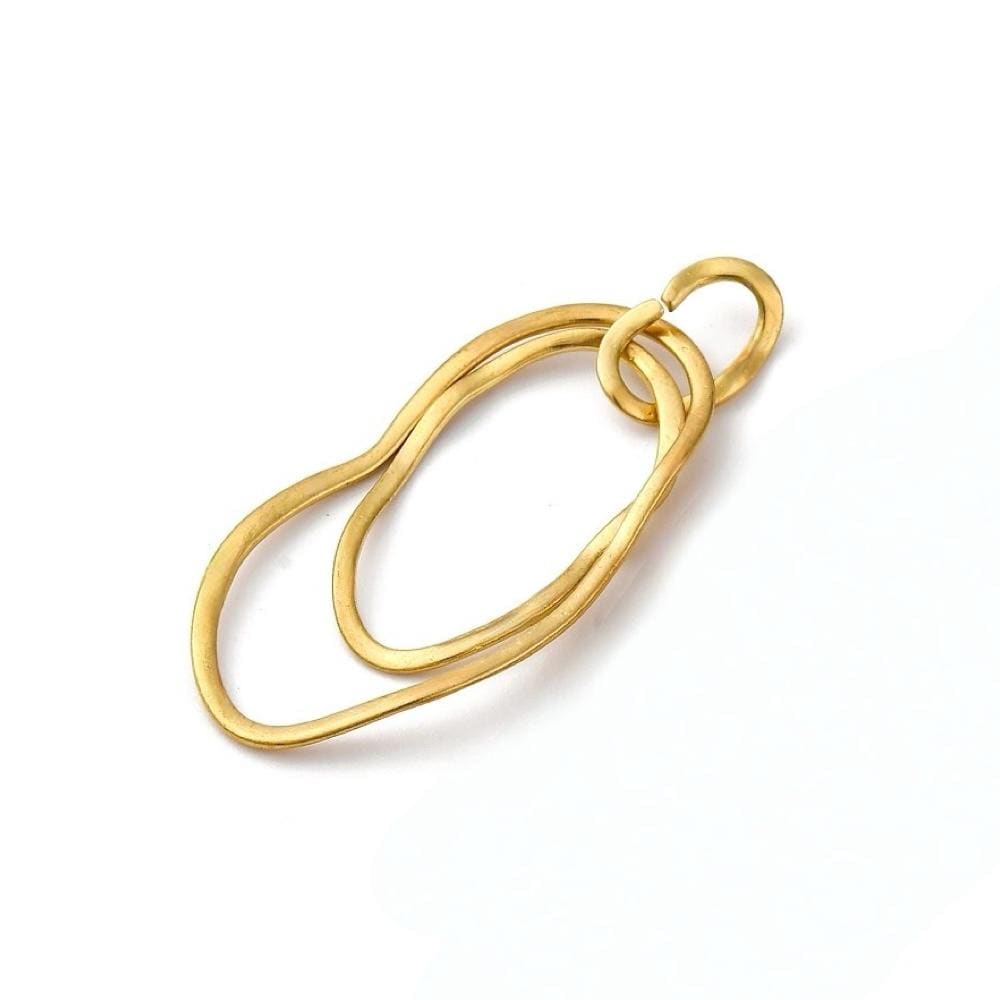 Double Irregular Loop Pendant, Satin 18k Gold Plated - ST750
